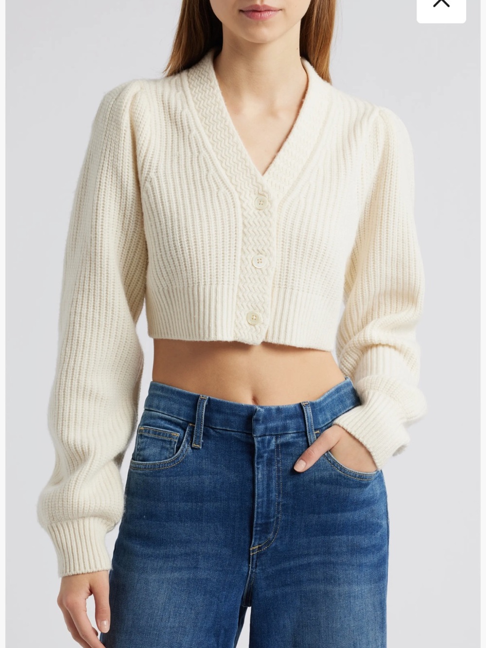LoveshackFancy Avignon Crop Cardigan Sweater